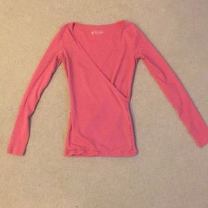 Long sleeve VS wrap front top